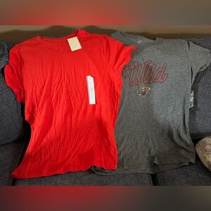 NHL Charcoal Gray TShirt/Red Tshirt XL